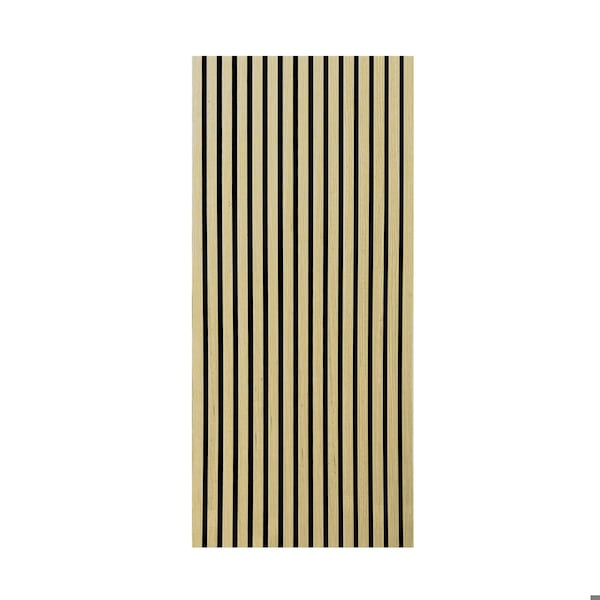 Ejoy Acoustic Slat Wood Wall Cladding Panel With Real Wood Skin Veneer, 94.5in x 24in x 0.8in ACPRW002-ManchuAsh - main